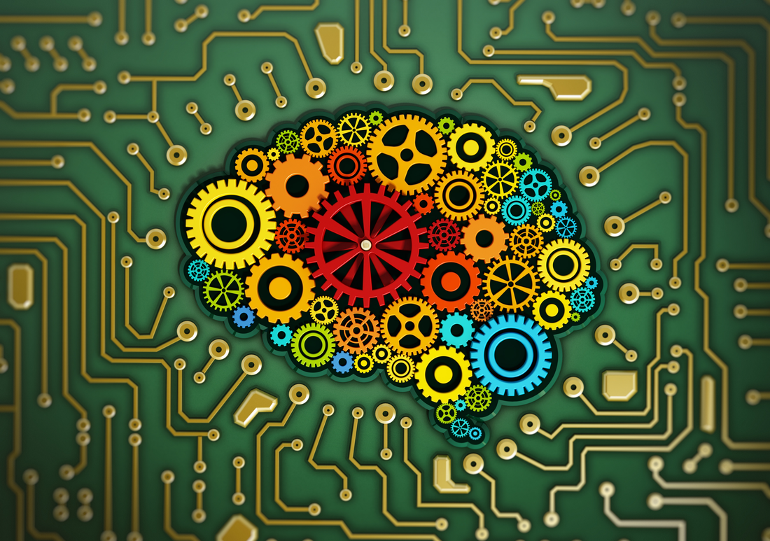 autism compassion in neurodiverse relationship, image of brain with gears on circuit board